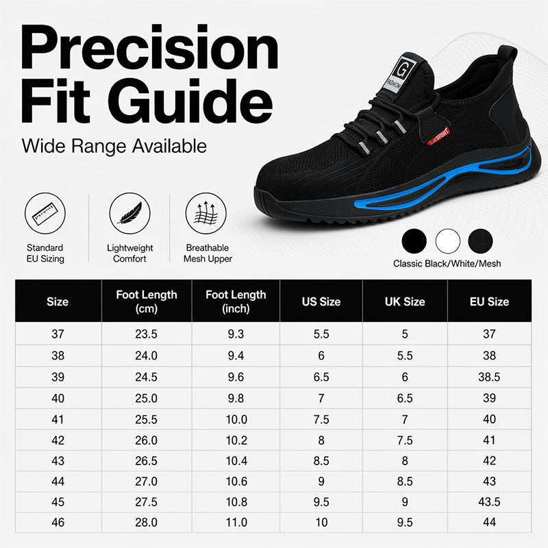 Men Steel Toe Safety Shoes Breathable Work Sneakers