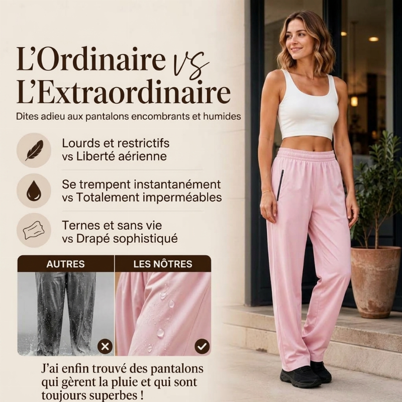 Pantalon de plein air imperméable pour femme avec poches zippées