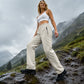 Pantalon de plein air imperméable pour femme avec poches zippées
