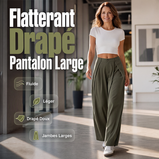 Pantalon large plissé pour femme