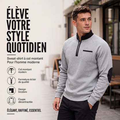 Sweat chaud décontracté à quart de zip pour homme
