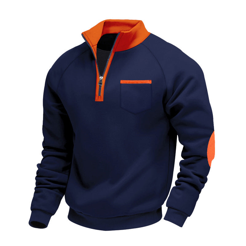 Sweat chaud décontracté à quart de zip pour homme