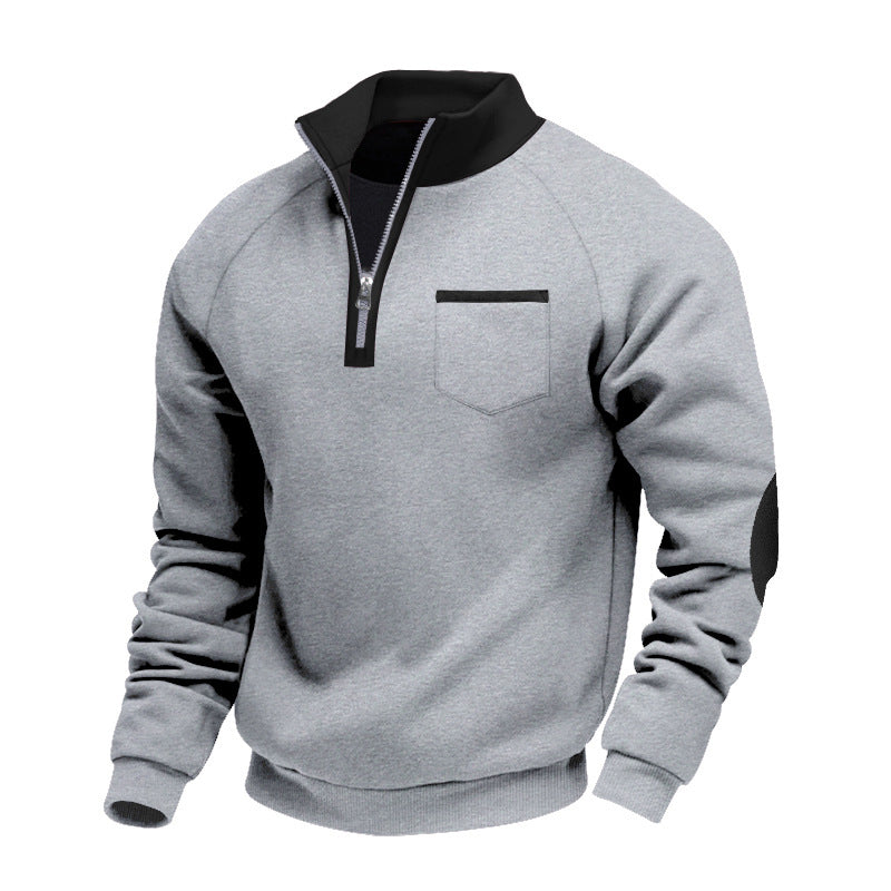 Sweat chaud décontracté à quart de zip pour homme