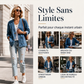 Cardigan en jean décontracté à col V pour femme