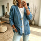 Cardigan en jean décontracté à col V pour femme
