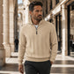 Sweat-shirt décontracté pour homme à demi-zip et motif jacquard