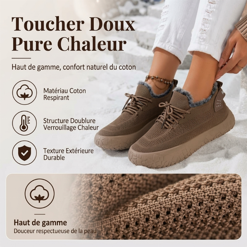 Chaussures d'hiver décontractées pour femmes avec doublure en peluche