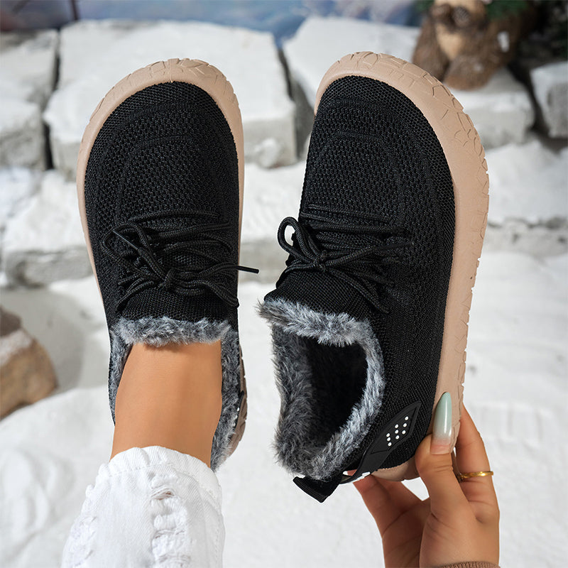 Chaussures d'hiver décontractées pour femmes avec doublure en peluche