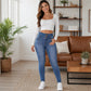 Jean skinny taille haute doublé chaud pour femme