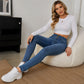 Jean skinny taille haute doublé chaud pour femme