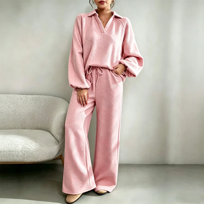 Ensemble deux pièces coupe ample décontracté et élégant pour femme