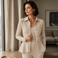 Blazer élégant à peplum et volants pour femme