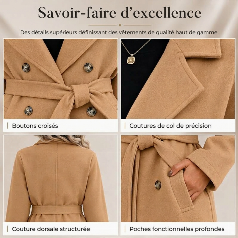 Trench coat ajusté à ceinture