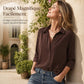 Blouse femme élégante et décontractée à manches longues et boutonnage