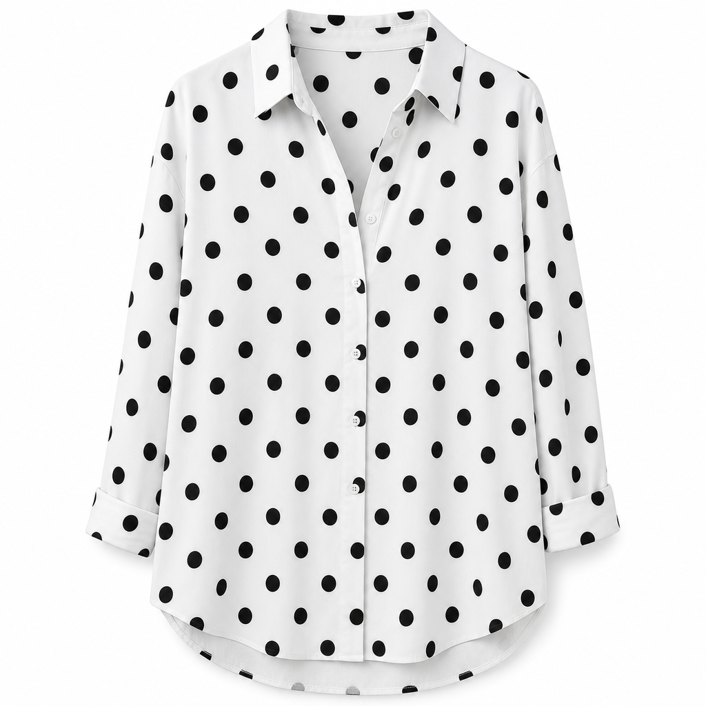 Blouse femme élégante et décontractée à manches longues et boutonnage