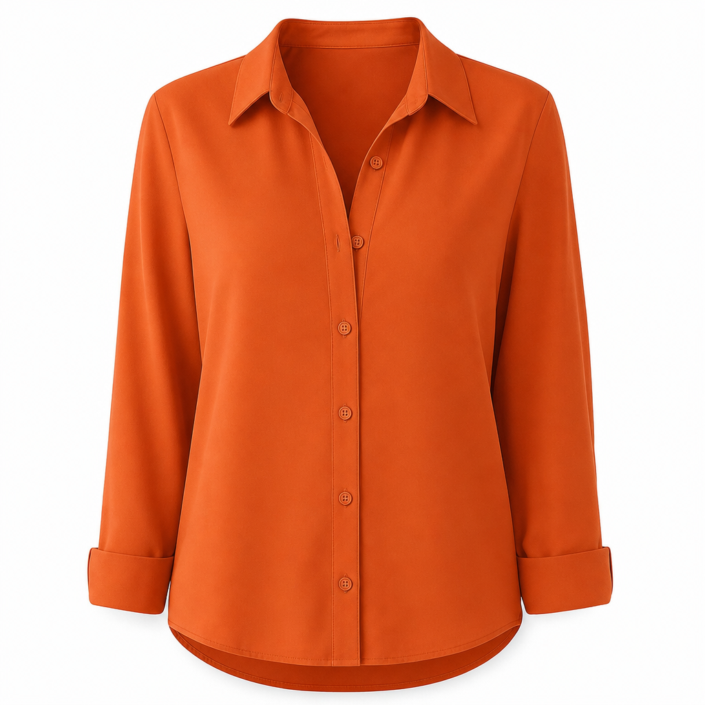 Blouse femme élégante et décontractée à manches longues et boutonnage