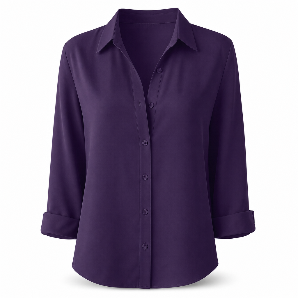 Blouse femme élégante et décontractée à manches longues et boutonnage