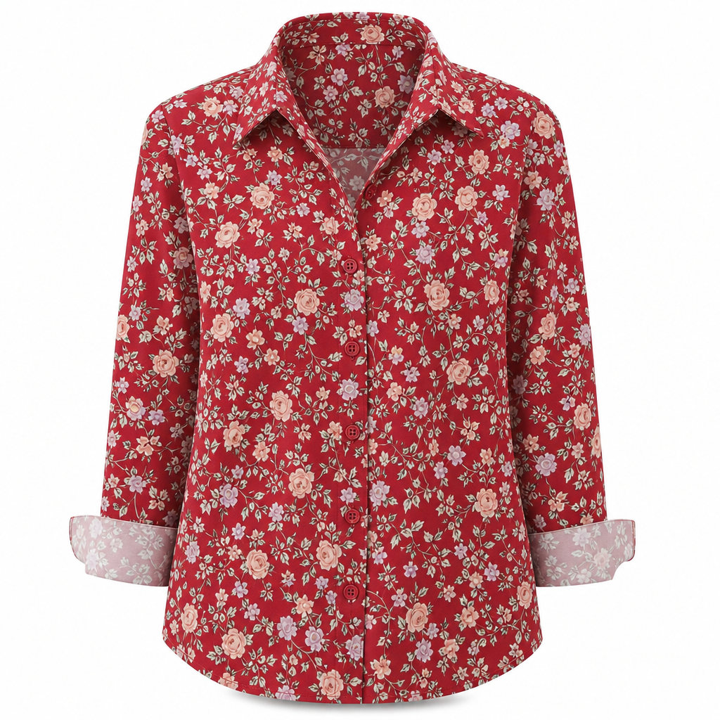 Blouse femme élégante et décontractée à manches longues et boutonnage