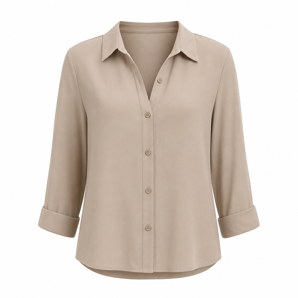 Blouse femme élégante et décontractée à manches longues et boutonnage