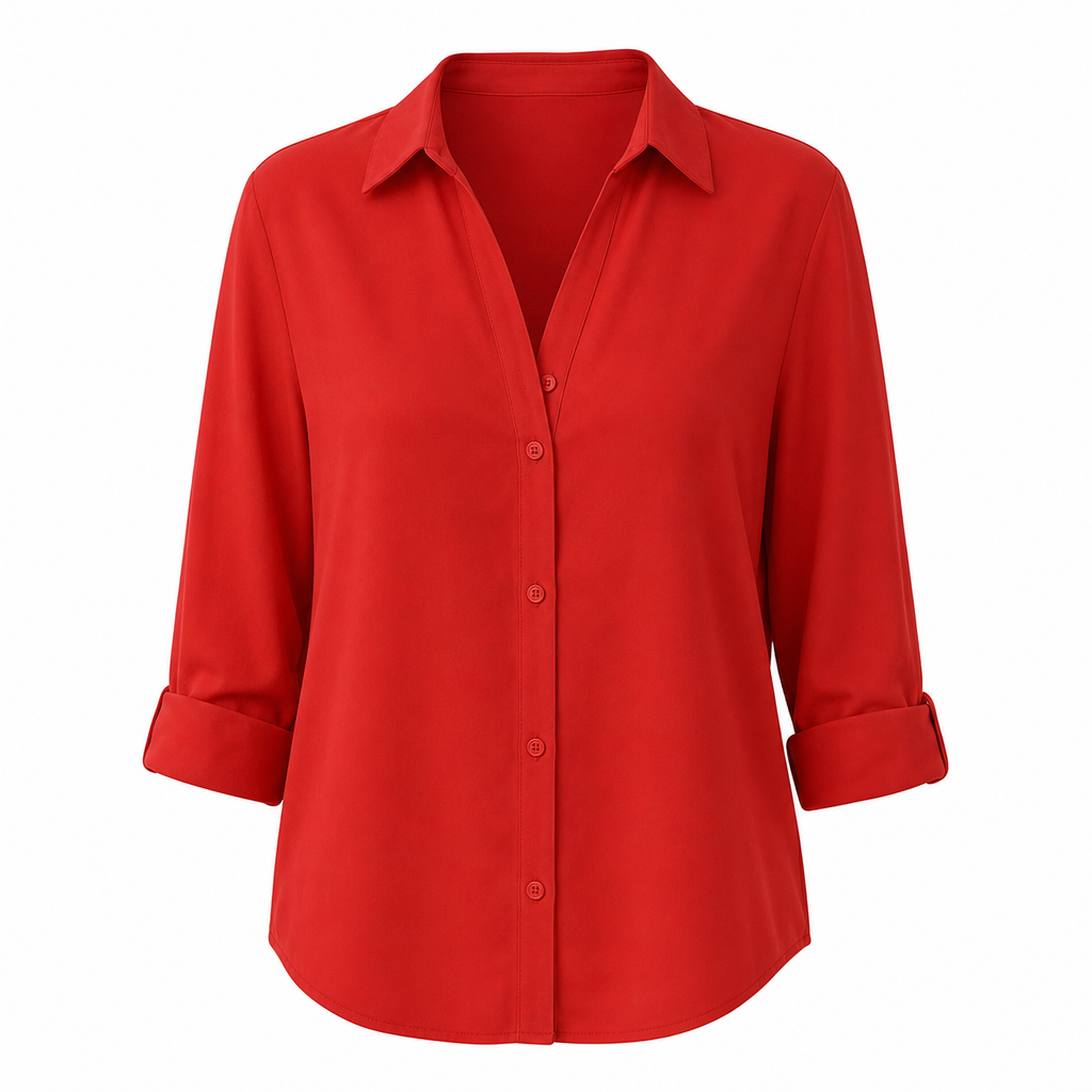 Blouse femme élégante et décontractée à manches longues et boutonnage