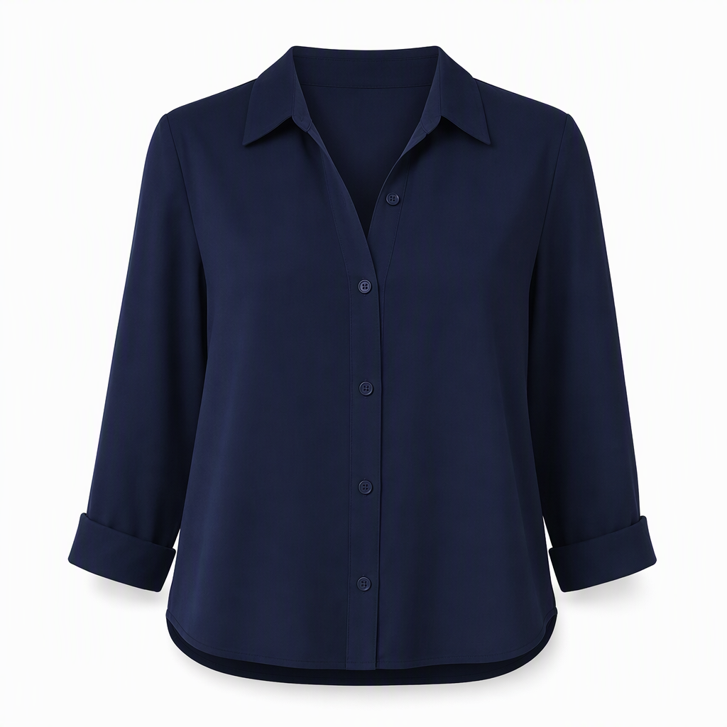 Blouse femme élégante et décontractée à manches longues et boutonnage