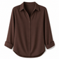 Blouse femme élégante et décontractée à manches longues et boutonnage