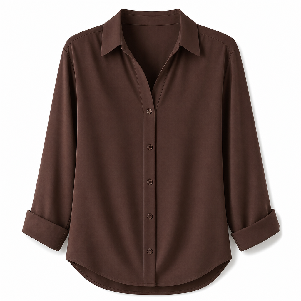 Blouse femme élégante et décontractée à manches longues et boutonnage
