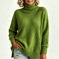 Pull en maille col roulé ample pour femme