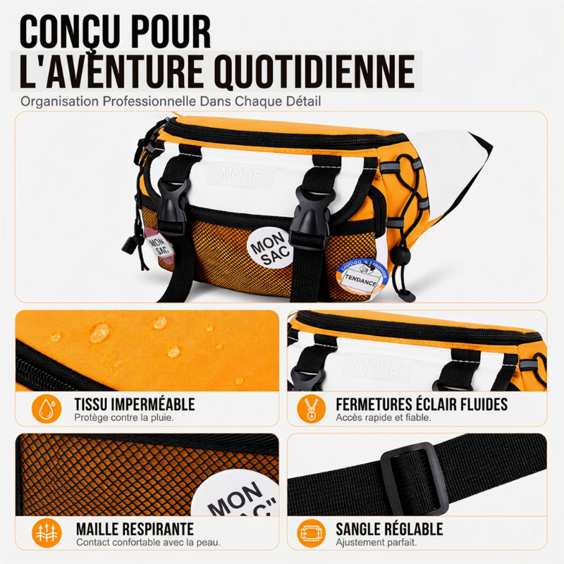 Sac banane de sport tendance unisexe