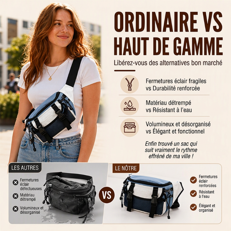 Sac banane de sport tendance unisexe