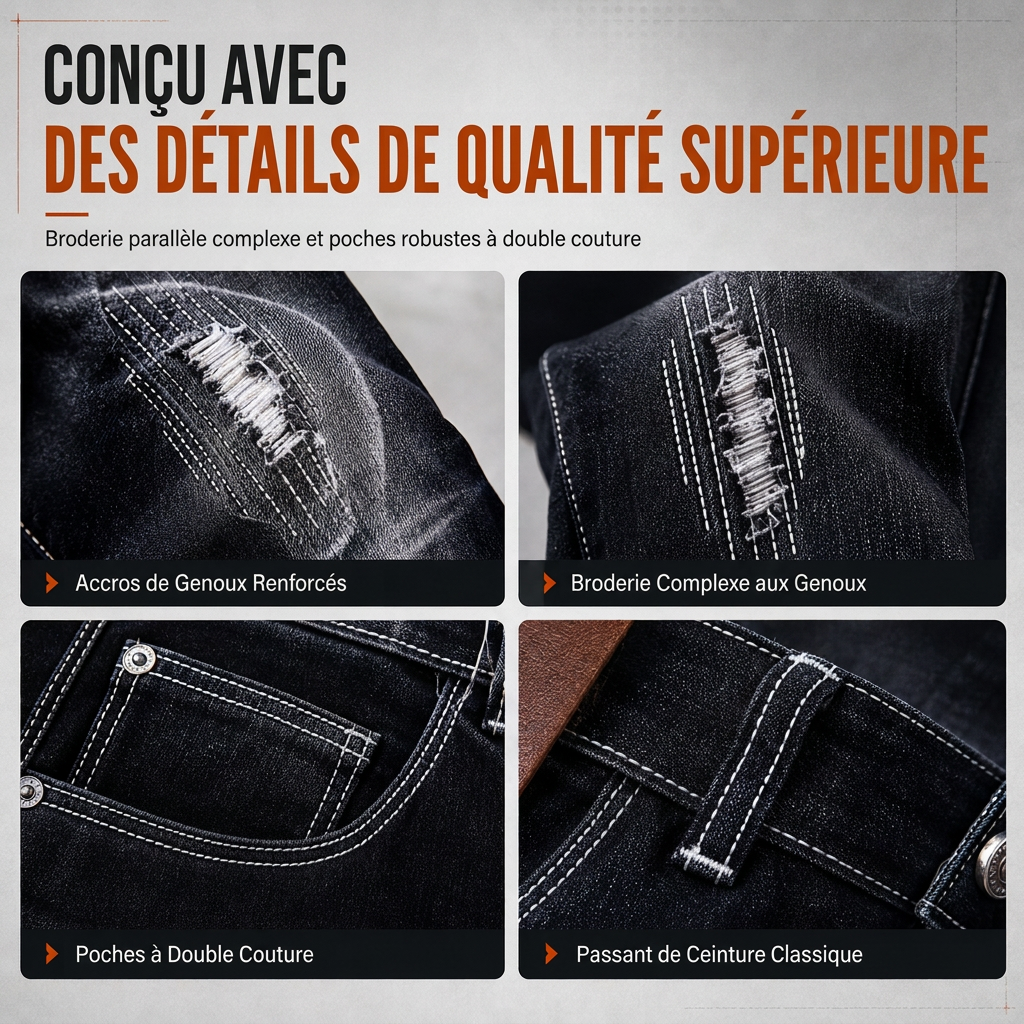 Jean slim déchiré stretch pour homme