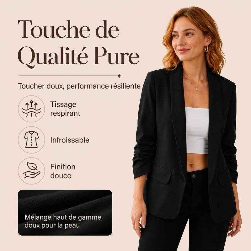 Veste ajustée décontractée et polyvalente pour femme