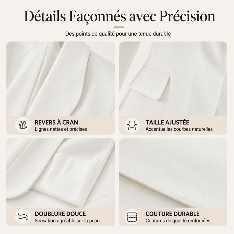 Veste ajustée décontractée et polyvalente pour femme