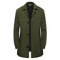 Manteau mi-long minimaliste pour homme à boutonnage simple