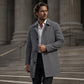 Manteau mi-long minimaliste pour homme à boutonnage simple
