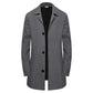 Manteau mi-long minimaliste pour homme à boutonnage simple