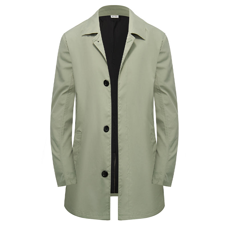 Manteau mi-long minimaliste pour homme à boutonnage simple