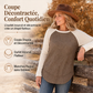 Haut en maille à manches longues raglan de style Western Ranch pour femme, en tissu gaufre texturé avec ourlet incurvé