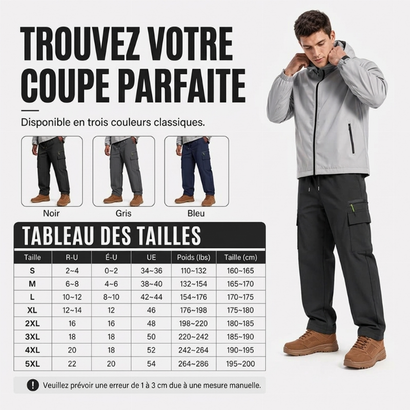 Pantalon thermique coupe-vent d'hiver pour hommes, adapté aux activités de plein air