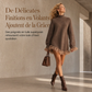 Robe pulls oversize en maille à col montant et bordure volant en tulle