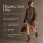 Robe pulls oversize en maille à col montant et bordure volant en tulle