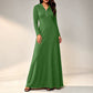 Robe longue en maille côtelée à capuche pour femme