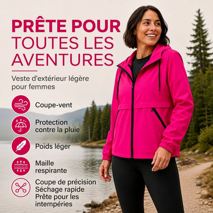 Veste à capuche coupe-vent outdoor pour femmes