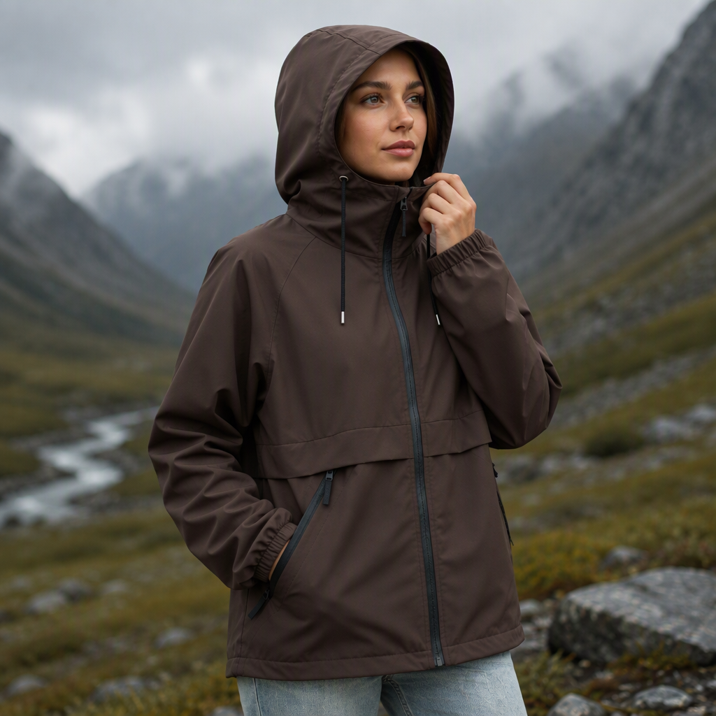 Veste à capuche coupe-vent outdoor pour femmes