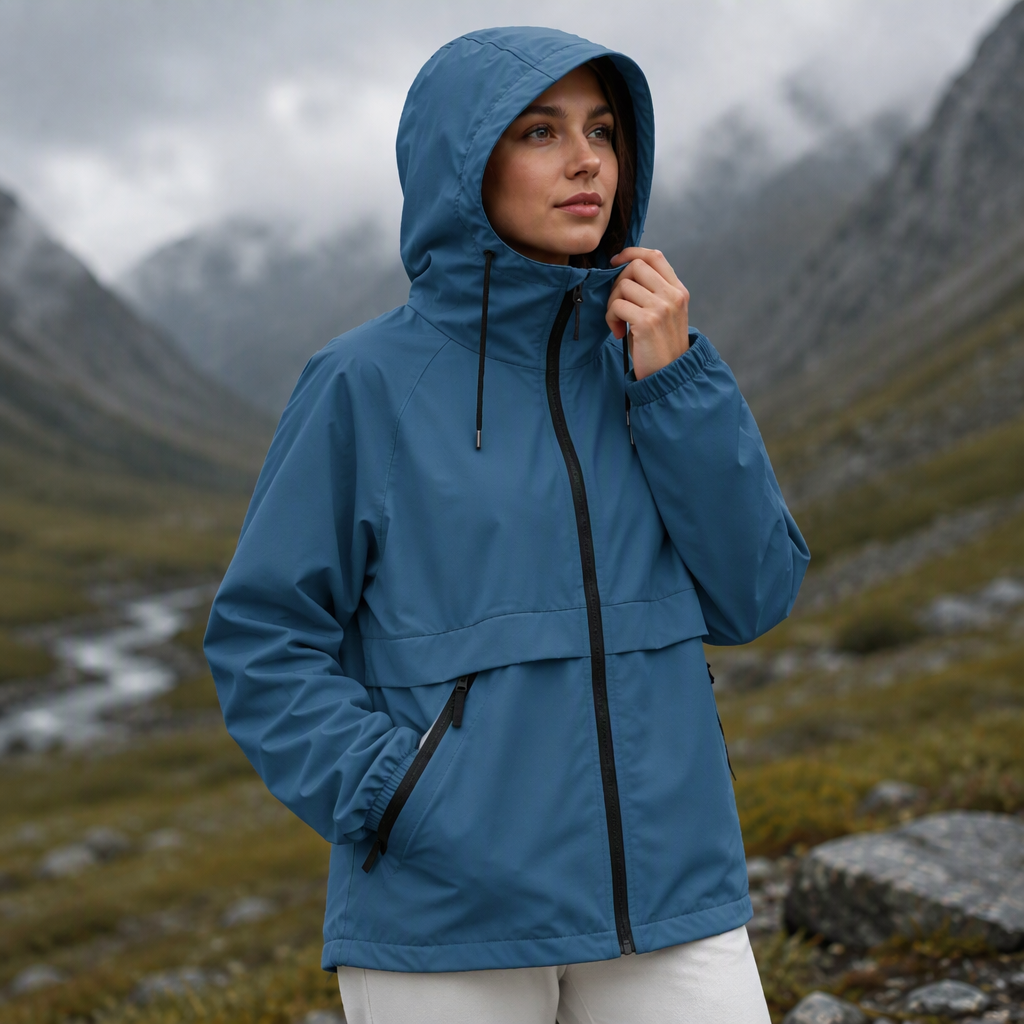 Veste à capuche coupe-vent outdoor pour femmes