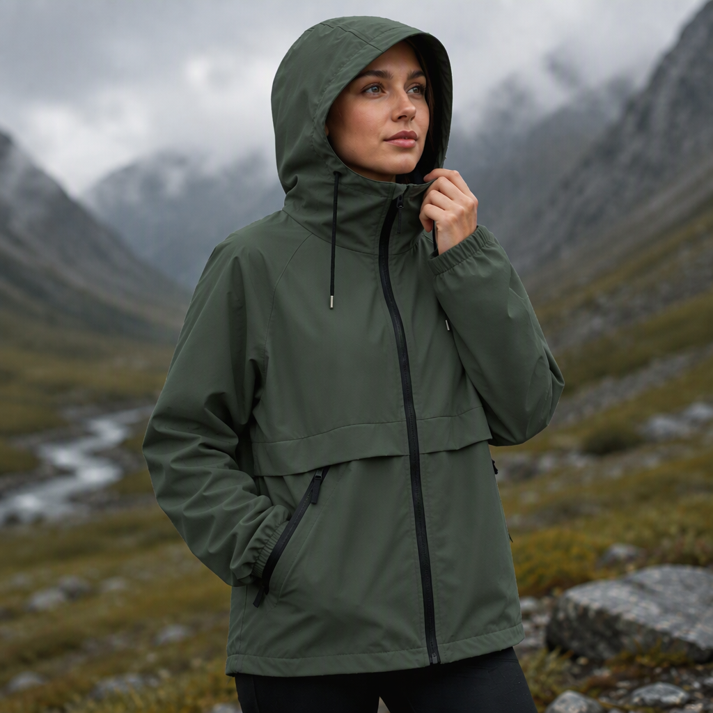 Veste à capuche coupe-vent outdoor pour femmes