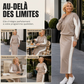 Ensemble deux pièces en maille pour femme : sweat à capuche et jupe midi
