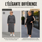 Ensemble deux pièces en maille pour femme : sweat à capuche et jupe midi