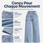 Jeans large à coupe asymétrique superposée tendance pour femmes