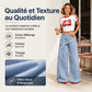 Jeans large à coupe asymétrique superposée tendance pour femmes